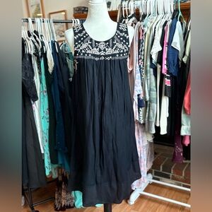 Rip Curl Black Midi Dress with Embroidery